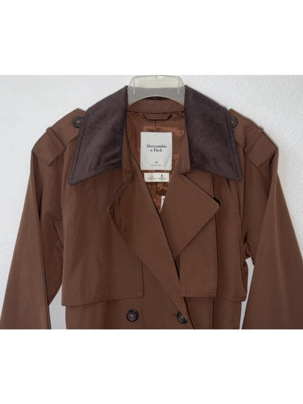 Abercrombie Fitch Women Blend Maxi Trench Coat Brown M 48" NWT $160 Belted Long - Picture 5 of 16